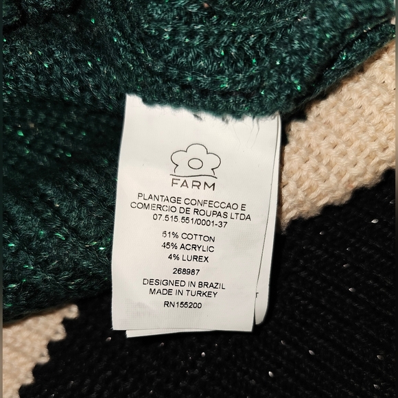 Farm Rio Anthropologie Striped Turtleneck Sweater Dress Multicolor Sz S - Picture 16 of 16